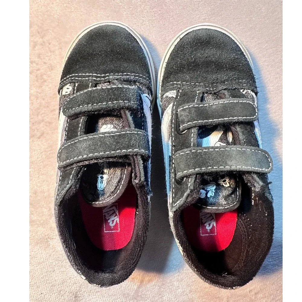 Vans x Disney Mickey Mouse Old Skool V Black White Toddler Shoes Size 10.0